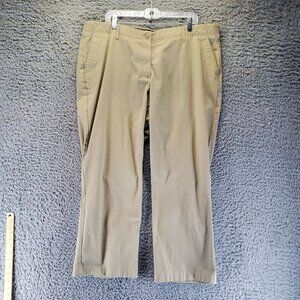 Lands End Pants Womens 18W Tan Classic Fit Cotton/Poly Blend Lightweight Chino